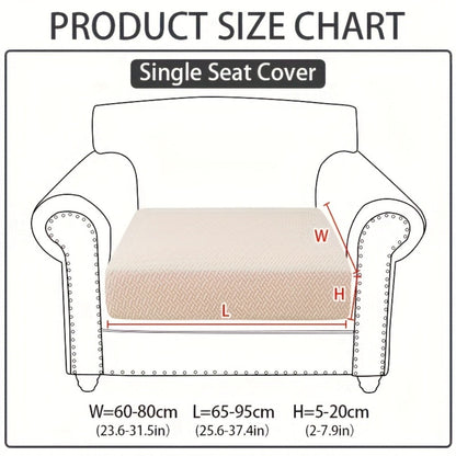Jacquard Stretch Sofa Cover Non-Slip | Elastic Wear-Resistant Couch Slipcover, Polyester Jacquard Fabric, 1 to 4 Seat Sectional L-Shape, Armrest Backrest, Machine Washable
