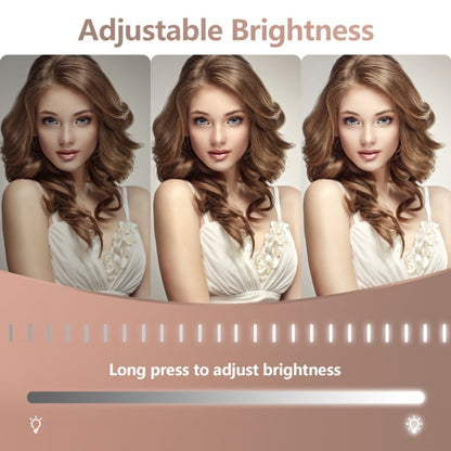 Makeup Mirror Rectangular LED Vanity Stand with 5X Detail Mirror, Three Light Colors, Touch Dimming and 360° Rotation