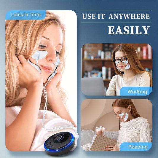 EMS Facial & Eye Massager Microcurrent TENS Device FDA Cleared Face Slimming Anti-Aging Eye Lift 6 Modes 10 Levels Non-Invasive Pain-Free Skincare Tool for Women Men