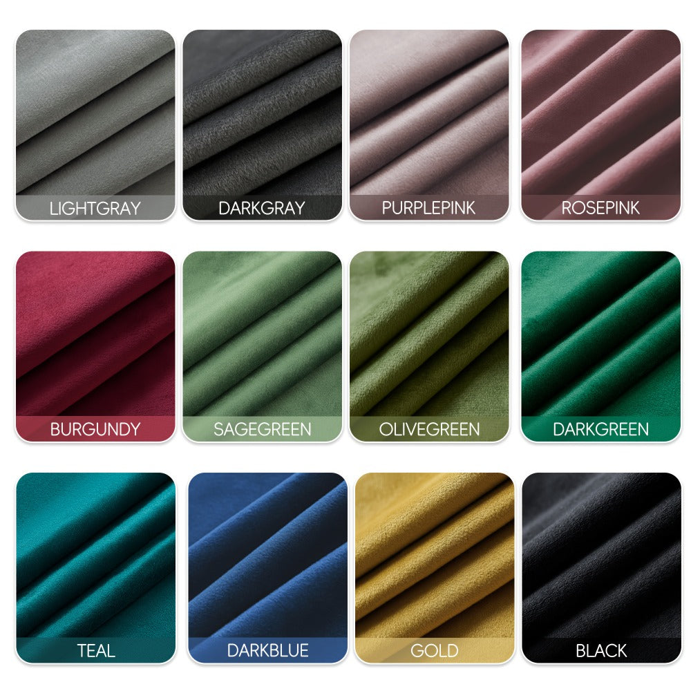 Velvet Room Darkening Curtains 2 Panels | Grommet Top Thermal Insulated Soundproof Blackout Curtains for Living Room Bedroom, Soft Solid Color Vintage Window Drapes