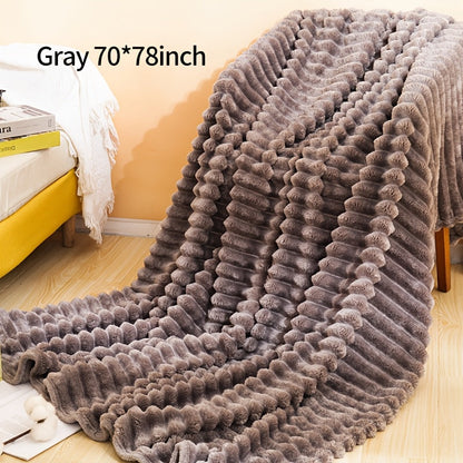 500gsm Heavy Plush Blanket – Ultra Thick Soft Warm Fluffy Blanket for Bed, Sofa & Travel, Baby to Double Size, 5 Colors