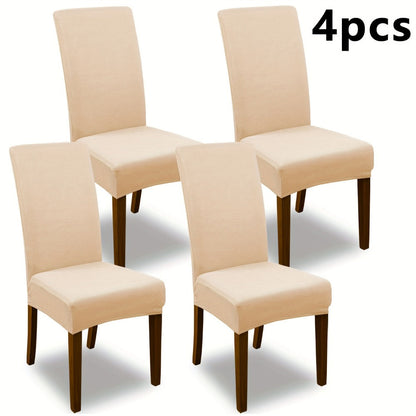 Chair Cover Set of 4 or 6 Stretch Jacquard Dining Slipcovers in Nine Available Color Choices