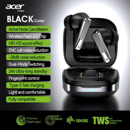 Acer Mini In-Ear Wireless Earbuds Bass Stereo Touch Control, Noise Cancelling Microphone Bluetooth 5.4, Portable Lightweight Long Battery Life, Compatible with Phone Laptop Tablet Mobile, for Exercise