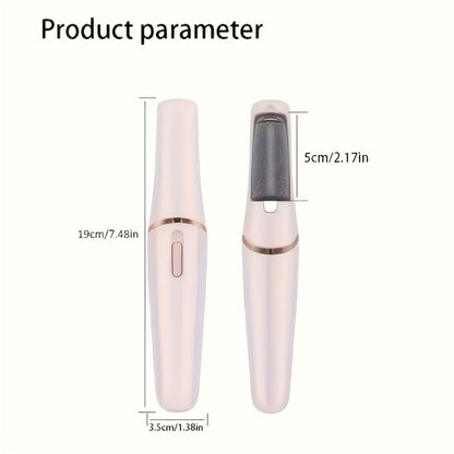Electric Foot File Callus Remover IPX4 Waterproof 2 Interchangeable Grinding Heads 2 Speed Settings Auto Light Portable Pedicure Tool Dead Skin Removal for Women Pink White