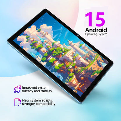 Android Tablet 10.1-Inch with Android 15, WiFi 6, 6000mAh Battery and Case or Keyboard Options