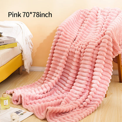 500gsm Heavy Plush Blanket – Ultra Thick Soft Warm Fluffy Blanket for Bed, Sofa & Travel, Baby to Double Size, 5 Colors