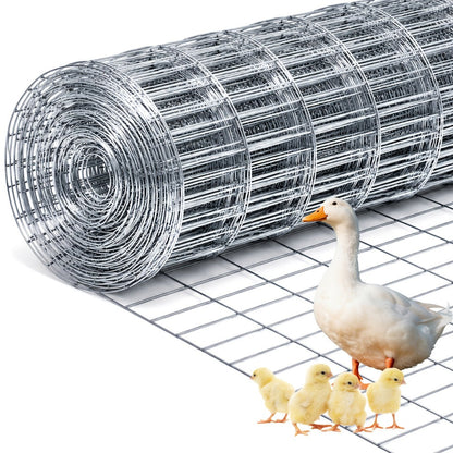 Welded Wire Mesh Fence Roll 50ft – Galvanized Zinc-Coated Steel Hardware Cloth for Chicken Coop, Garden Fence, Pet Enclosure, Rabbit Hutch & Plant Support, Rust-Resistant, 4ft 5ft 6ft Wide Options