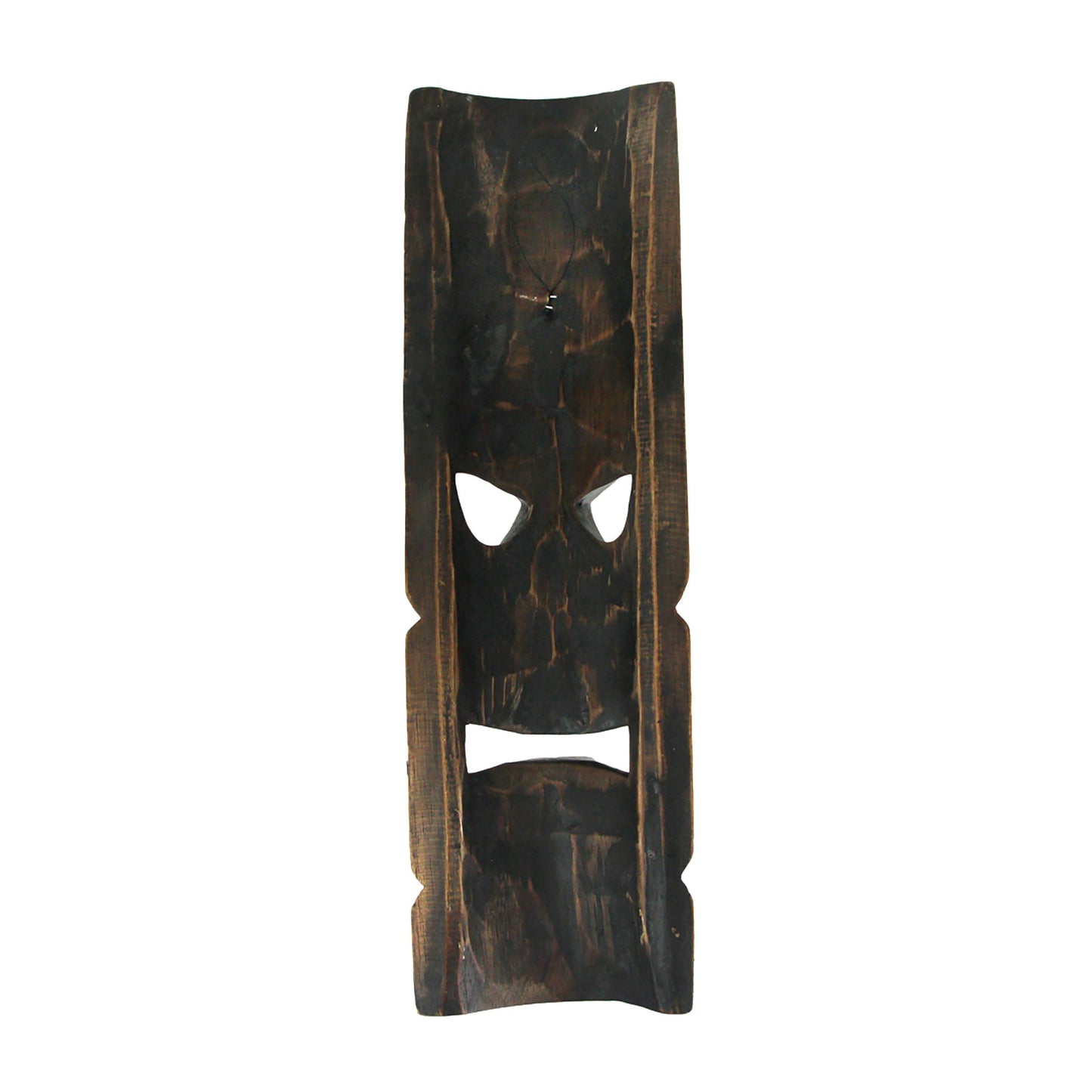 Two-Piece Multicolored Tropical Wall Mask Set with Pictured Palm and Flower Motifs and Carved-Look Details