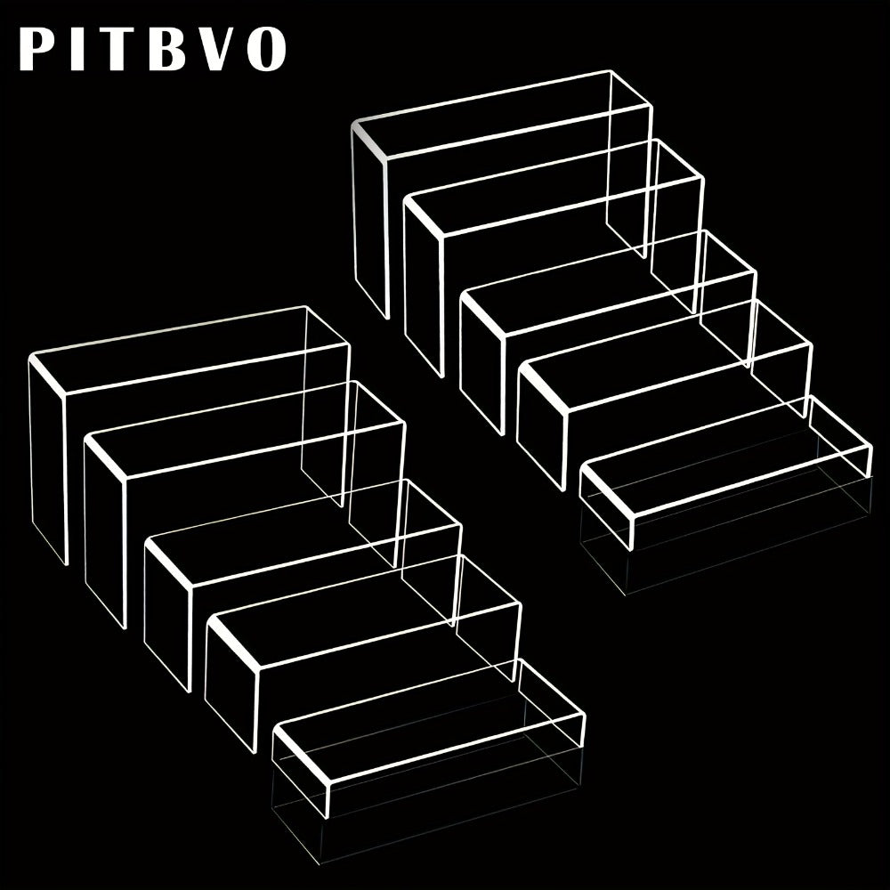 Acrylic Display Risers Clear Transparent Stands for Funko Pop Figures, Cupcakes, Jewelry, Perfume Bottles – Multi-Size Display Shelf Organizer for Home, Store & Craft Show – 10 or 20 Piece Set Large Size