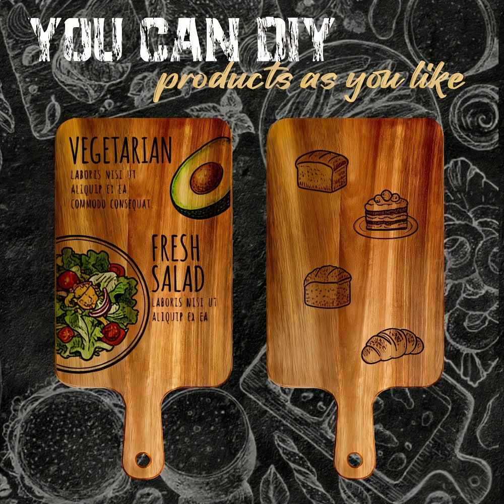 Cutting Board Acacia or Bamboo-Style Handle Boards in Five or Ten-Piece Sets, 15.7 x 7.8 Inches