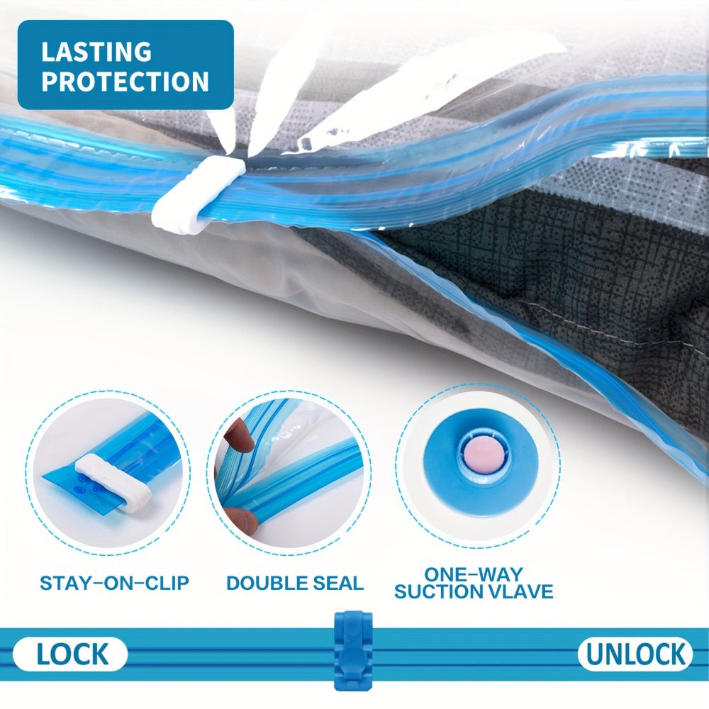 Vacuum Storage Bags Space Saver Bags for Clothes Comforters Bedding Travel Luggage – Extra Thick Jumbo Seal Bags 4pcs 8pcs 10pcs 12pcs 20pcs 30pcs