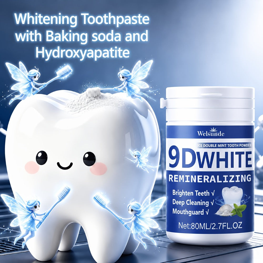 Hydroxyapatite Tooth Powder 2-Pack Remineralizing Fluoride-Free Deep Cleaning Whitening Mint Toothpowder for