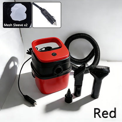12V Bucket-Style Car Vacuum Cleaner with Suction and Blower Ports, 0.4L-Plus Source Capacity and Seven Colors