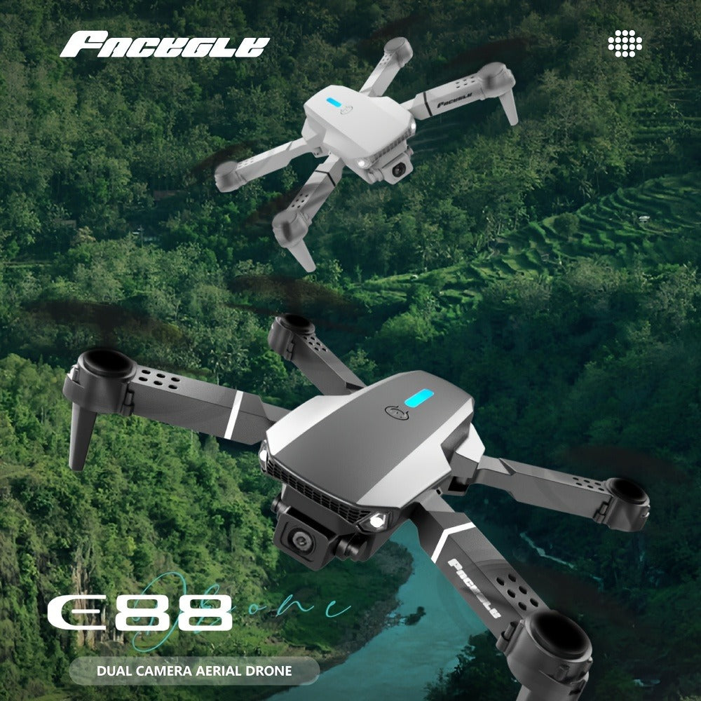 E88 Foldable Drone with Dual Camera – RC Quadcopter 360° Stunt Flip Surround Flight Optical Flow Height Hold 500mAh Battery Beginner to Intermediate Indoor Outdoor Flying Toy Gift for Teens Adults Boys