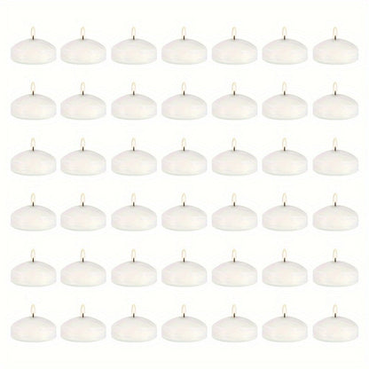 Floating Candles White Set of 42 – 1.5 Inch Small Pool Candles, 4-8 Hour Burn, Wedding Centerpiece, Pool Party, Christmas, Halloween, Easter & Thanksgiving Ambience Decoration