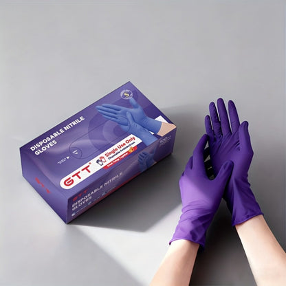 Disposable Nitrile Gloves 500pcs Dark Purple 4.5 Mil Latex-Free Powder-Free S/M/L/XL Kitchen Cleaning Pet Care Multi-Purpose