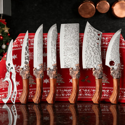 Kitchen Knife Set 7-Piece Stainless Steel with Boning, Slicing, Carving, Fish and Butcher Knives plus Shears