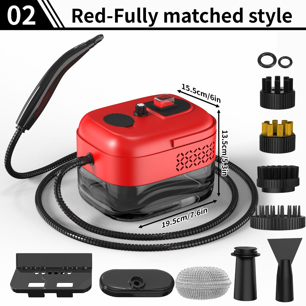 Steam Cleaner by GAKOZ, Canister Kit with Handheld Wand, Flexible Hose, Brush Heads and Glass Scraper Options