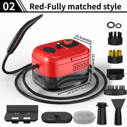Steam Cleaner by GAKOZ, Canister Kit with Handheld Wand, Flexible Hose, Brush Heads and Glass Scraper Options