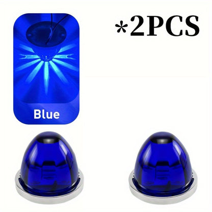LED Side Marker Lights 2pcs Watermelon Shape Always-On Truck Side Indicator Lights Waterproof Easy Install for Semi-Trailers Boat Trailers Cars Trucks No Battery Required Includes Screws