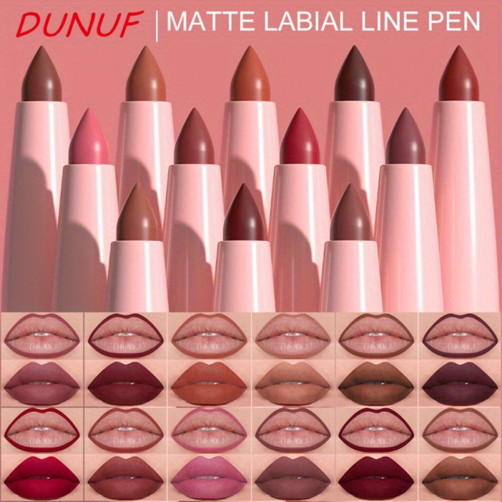 Twelve-Piece Lip Liner and Lip Color Pencil Set with Nude-to-Bold Visible Shades in the 12 Colors Option
