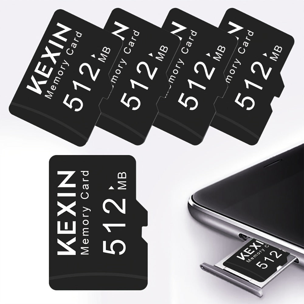 KEXIN MicroSD Memory Card 5-Pack in 128MB, 256MB or 512MB Capacity Options with One Full-Size SD Adapter