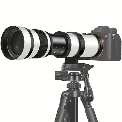 420-800mm F8.3-16 Telephoto Zoom Lens Manual Focus with T-Mount Adapter for Canon Nikon Sony Moon Wildlife Bird Photography Full Frame