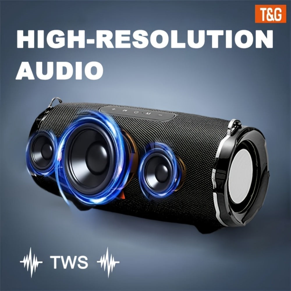 TG187 IPX4 Waterproof Outdoor Bluetooth Speaker | Dual Speakers, 4800mAh Rechargeable Battery, TWS Stereo Pairing, High Volume Portable Wireless Boombox for Party, Picnic, Camping & Stage