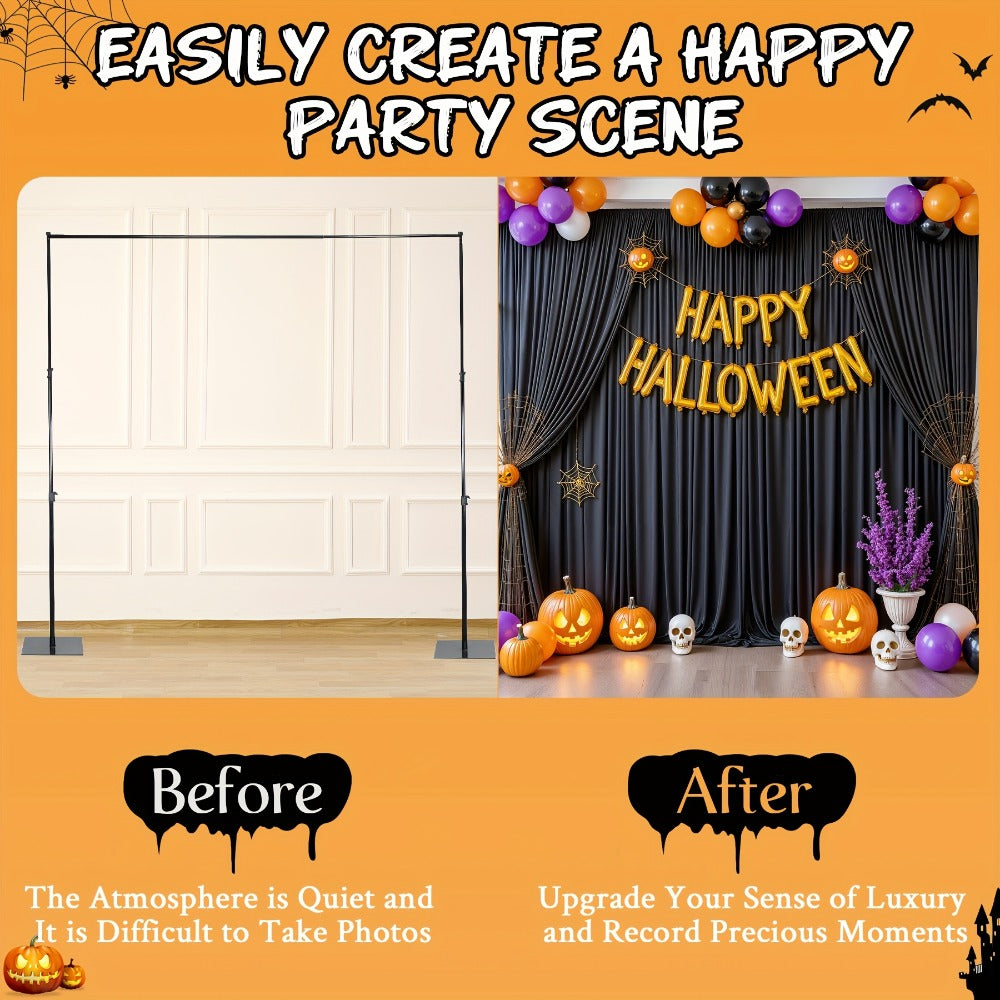 White Black Duo Backdrop Curtains 2 Pack 5x10Ft Wrinkle-Resistant Photo Background Fabric for Wedding, Birthday, Christmas, Halloween & Party Decoration – Reversible Dual Color Event Curtain Set