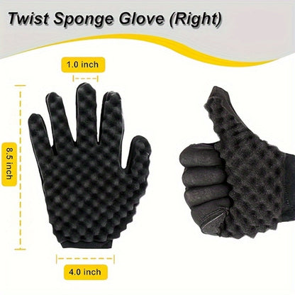 Hair Accessories Four-Piece Curling Sponge Kit with Styling Glove, Metal Pick and Twist Comb