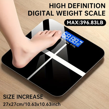 Square Digital Bathroom Scale in Black or Pink with Basic, No-Battery and USB-Charging Options