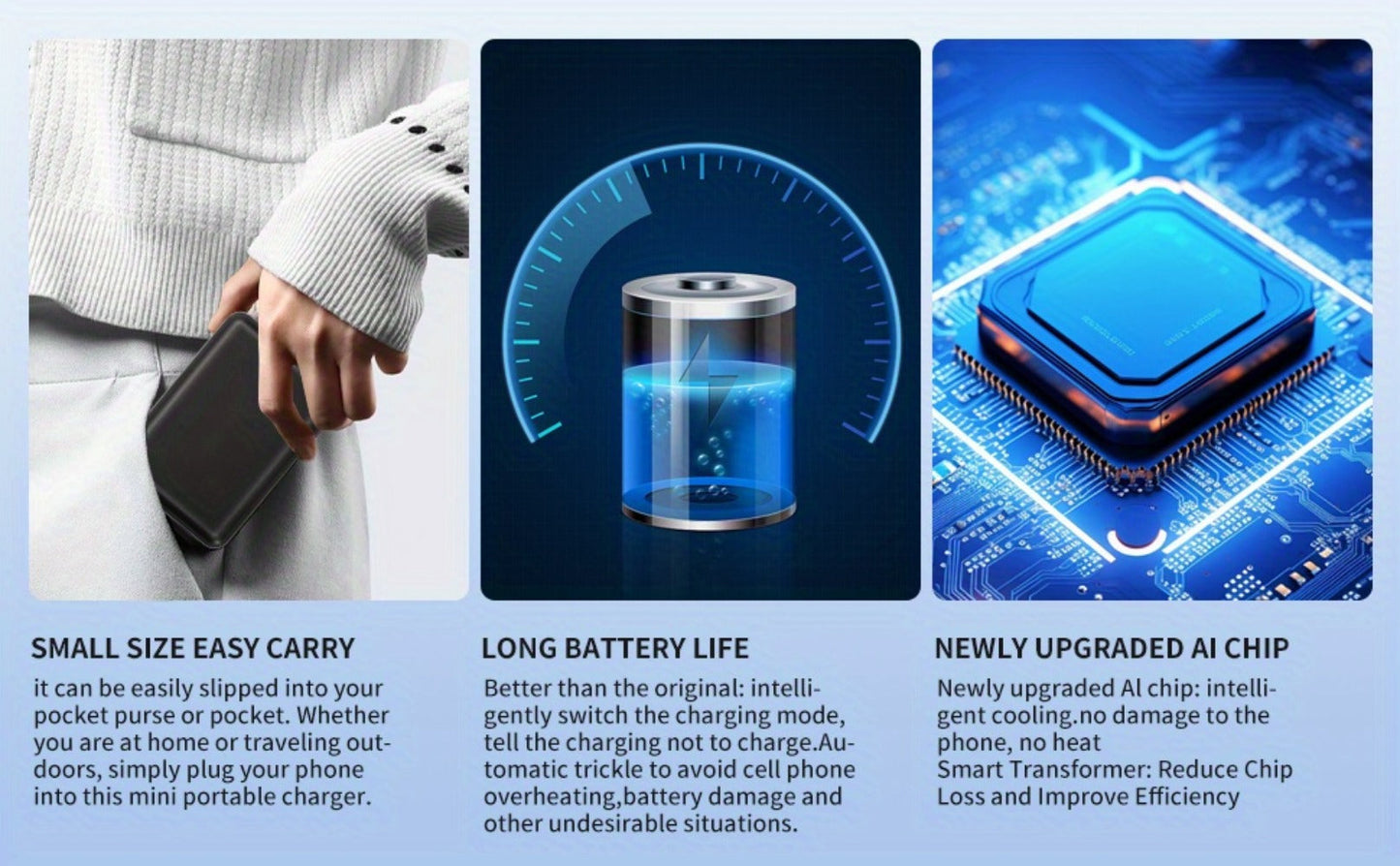 5000mAh-Labeled Magnetic Wireless Power Bank with White Ring Bundle or Blue Upgrade Option