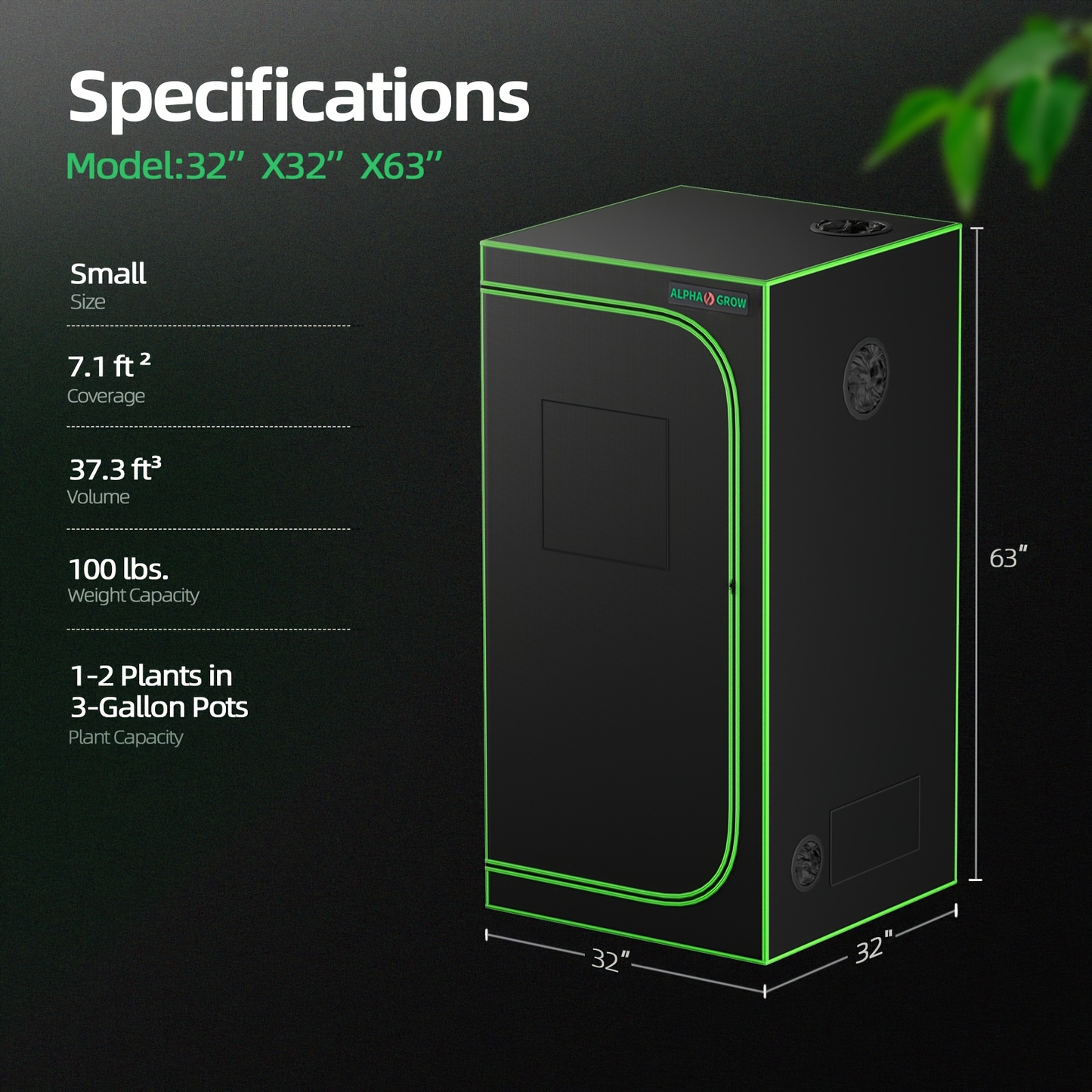ALPHAGROW Grow Tent Greenhouse Portable 2X2/3X3/4X2/4X4 Ft High Reflective 1680D Mylar Canvas with Observation Window And Floor Tray for Hydroponic, Mushroom, Flower Indoor Plant Growing Home