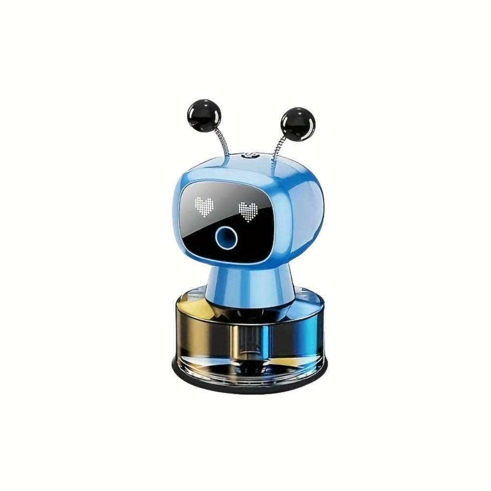 Car Air Freshener Auto Spray Robot Design USB Rechargeable – AI Expression Display, 4-Level Fragrance Control, Vent Clip Diffuser | 4 Colors & Scents | Gift for Car Lovers Men Women