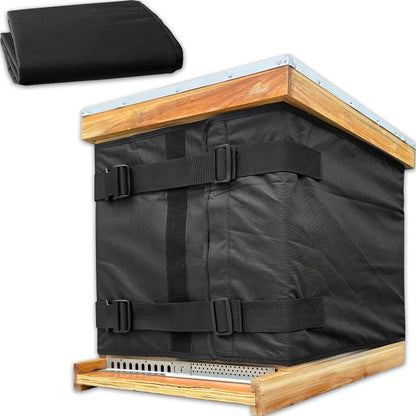 Black Beehive Winter Insulation Wrap with Adjustable Buckle Straps in 192 x 40 or 60 cm Sizes
