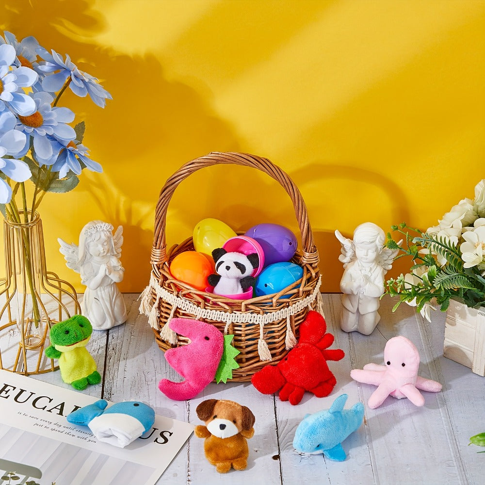 Twenty-Set Animal Finger Puppet and Plastic Egg Bundle with 20 Puppets and 20 Colorful Eggs