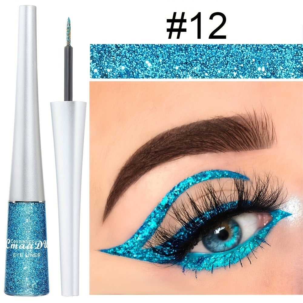 Glitter Liquid Eyeliner Set 16 Colors water-resistant Shimmer Metallic Eye Liner Pen Kit – extended-wear Smudge-Proof Sparkle Eye Makeup