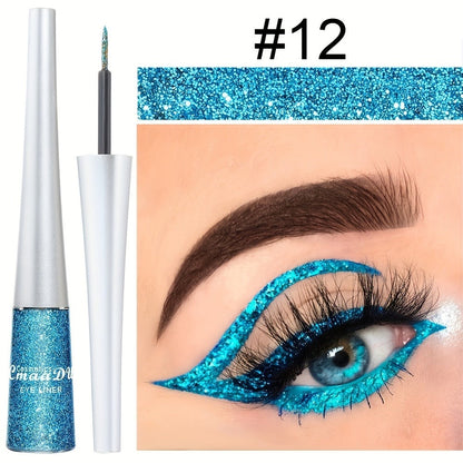 Glitter Liquid Eyeliner Set 16 Colors water-resistant Shimmer Metallic Eye Liner Pen Kit – extended-wear Smudge-Proof Sparkle Eye Makeup