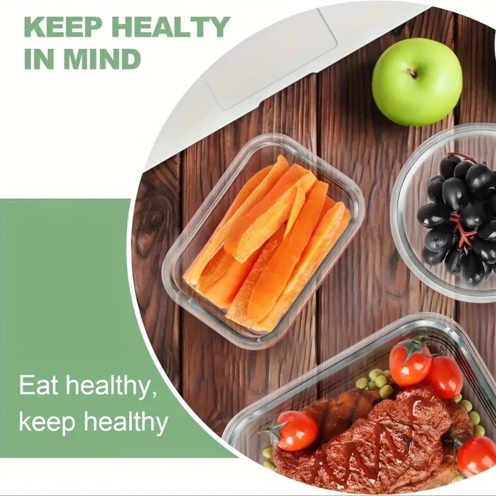 Food Storage Containers 12-Piece Glass Set with Clip-On Lids for Microwave, Oven, Freezer and Dishwasher Use