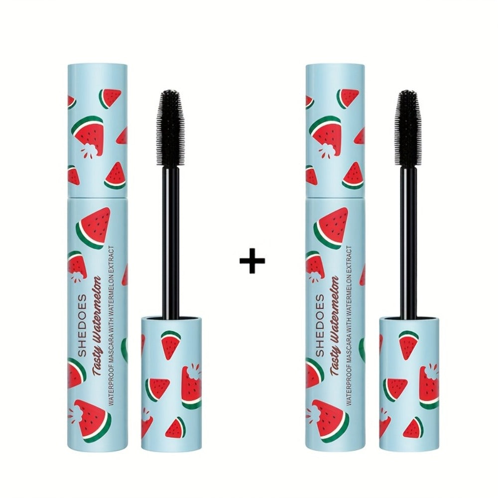 Waterproof Mascara 2 Pack Watermelon — Lengthening Curling & Thickening Formula, Natural Lash Extension, Long-Lasting Smudge-Proof, Beginner-Friendly Eye Makeup for Women