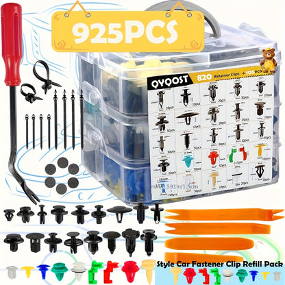 Car Body Fasteners Kit – Snap Rivets, Wing Expansion Screws & Willow Nails, Universal Automotive Retainer Clips for Car Body Panels, Bumpers & Trim (115 / 925 / 928 / 1275 pcs)