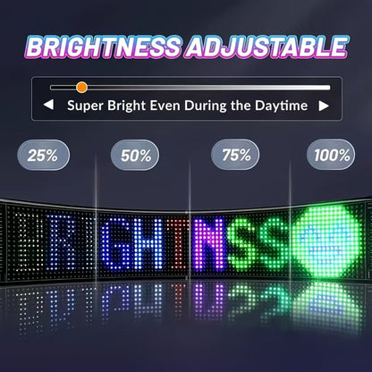 LED Matrix Panel Flexible Programmable Display - Bluetooth APP Control, USB Powered DIY LED Sign Board, Custom Text & Animation for Store Car Hotel Holiday Decoration