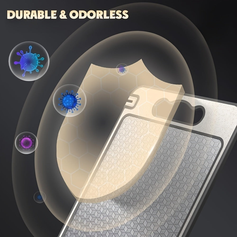 Stainless-Steel-Labeled Cutting Board with Handle and Diamond-Mesh or Smooth Surface Options