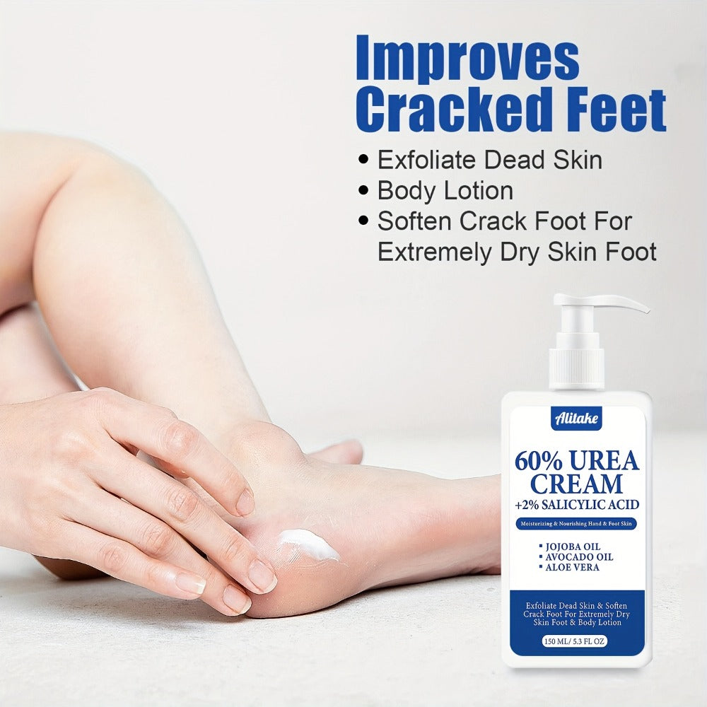 150ml Pump-Bottle 60% Urea and 2% Salicylic Acid Foot Cream with Jojoba, Avocado and Aloe Labeling