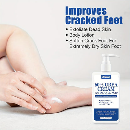 150ml Pump-Bottle 60% Urea and 2% Salicylic Acid Foot Cream with Jojoba, Avocado and Aloe Labeling