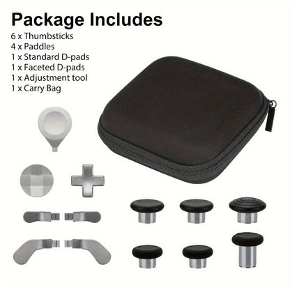 Xbox Elite Series 2 Controller Thumbstick Paddles Button Set - Stainless Steel ABS Magnetic Interchangeable D-Pad Thumb Sticks Replacement Kit