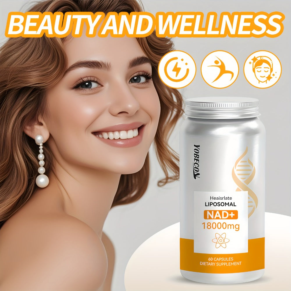 NAD+ Booster Liposomal 18000mg with Quercetin, Trans-Resveratrol & D-Ribose for Energy, Focus, Anti-Ageing & Antioxidant Support, High Absorption Formula for Men & Women