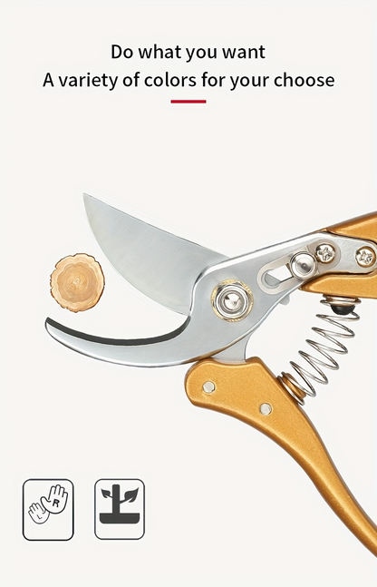 Japanese Gardening Shears Heavy Duty with Ergonomic Handle, Floral Scissors & Pruning Shears for Plant Trimming, Branch Cutting & Outdoor Garden Work – Gold & Black