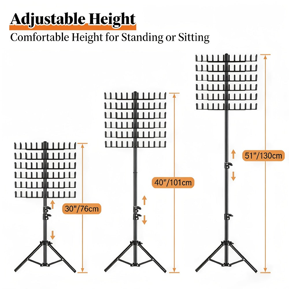 Braiding Hair Rack Hair Styling Tool with 144-Strand Layout, 30-50-Inch Height and Foldable Stand