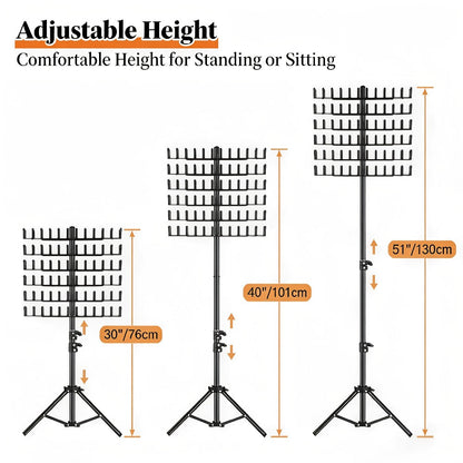 Braiding Hair Rack Hair Styling Tool with 144-Strand Layout, 30-50-Inch Height and Foldable Stand